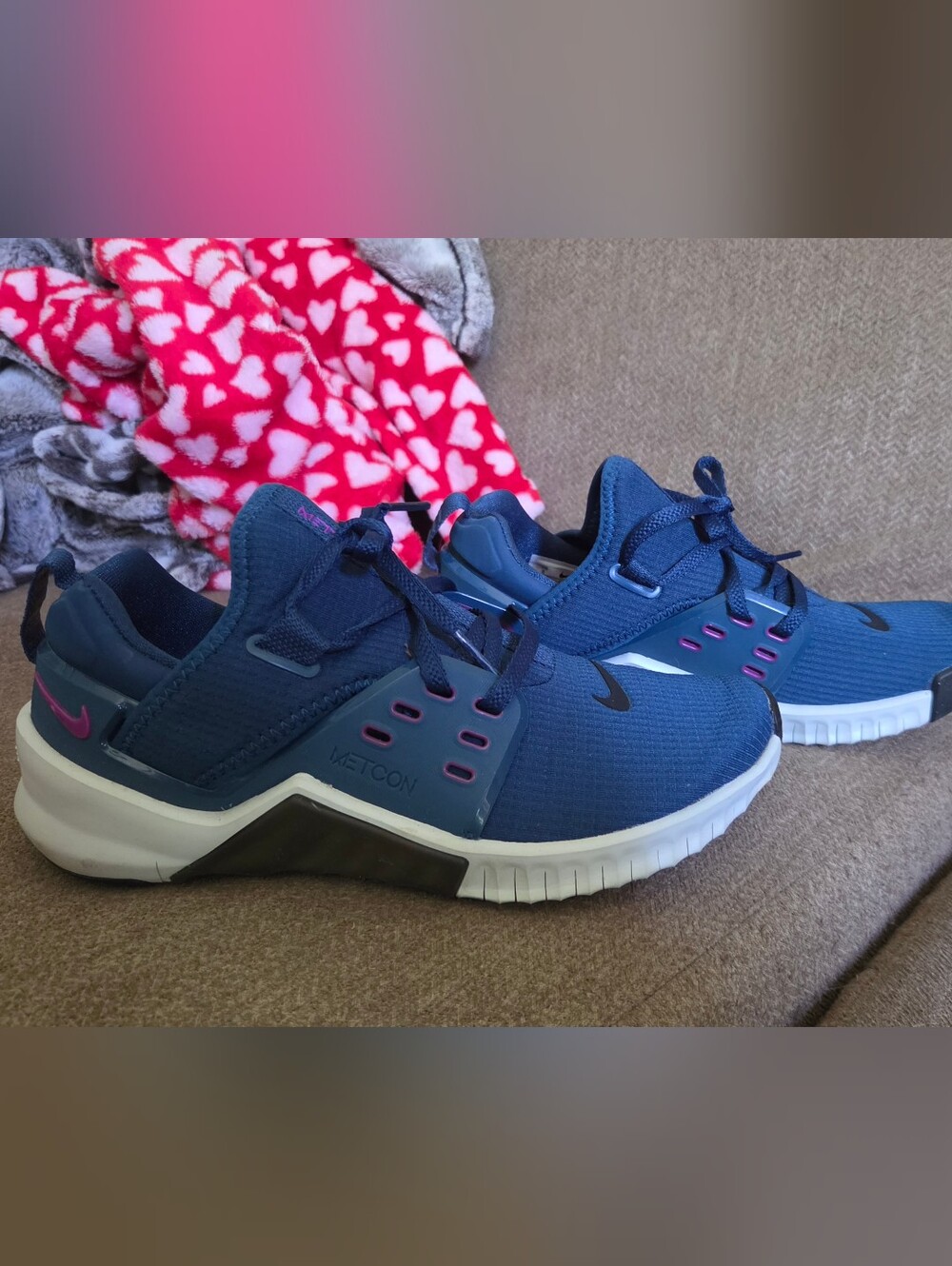 Nike Metcon Navy and Pink Mesh Training Sneakers Size 6